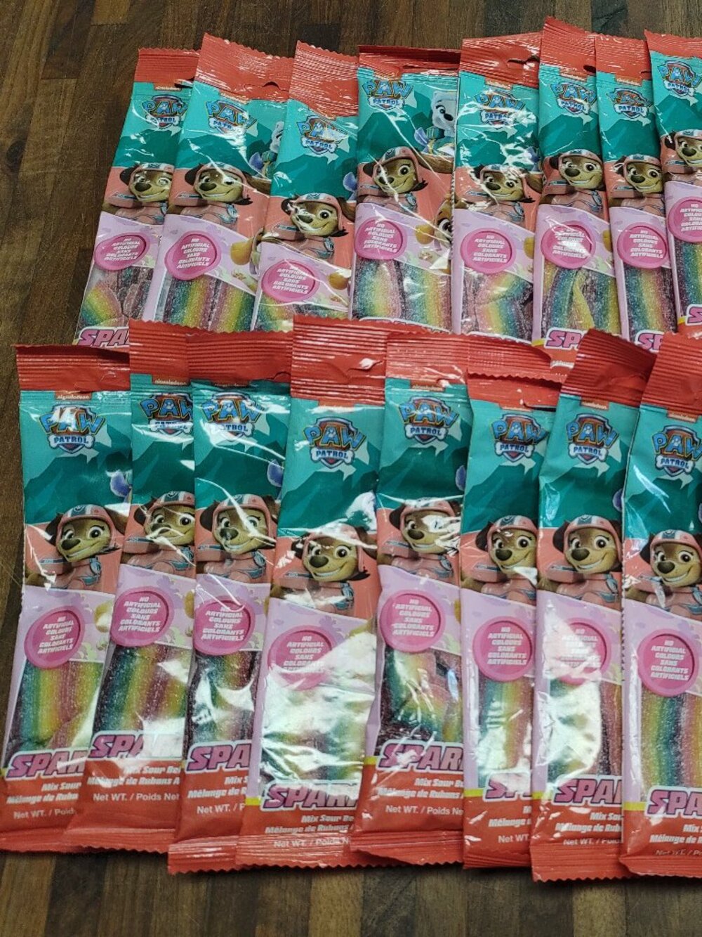Paw Patrol Sparkles Mix Sour Belt Candy Lot of 20 Party Birthday Summer Snack